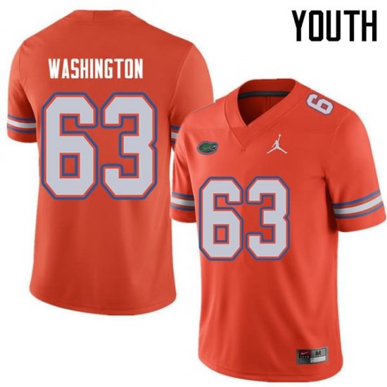 Youth Florida Gators #63 James Washington NCAA Jordan Brand Orange Authentic Stitched College Football Jersey OPL4662FJ